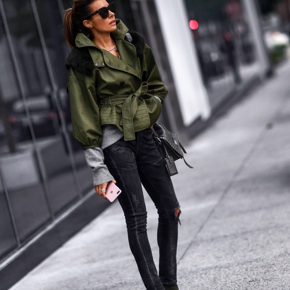 Marissa Webb fur / canvas jacket. - Picture 2 of 9